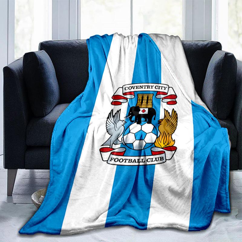 Coven-try Football Club Crest Printed Throws Blanket Soft Flannel Blankets for Couch Bed Gifts for Men Women Picnic blanket Christmas gifts