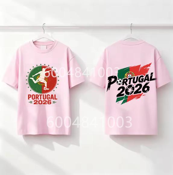 Portugal Flag Retro Style Graphic Children Shirt Kid Boys Girls Summer Cotton Short Sleeve Little Soccer Fan Casual Daily Wear