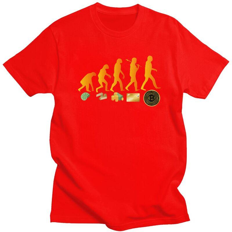Evolution Of The Money T Shirt for Men Pure Cotton Tshirt Fashion Tees Crypto Bitcoin Gift Tshirt S