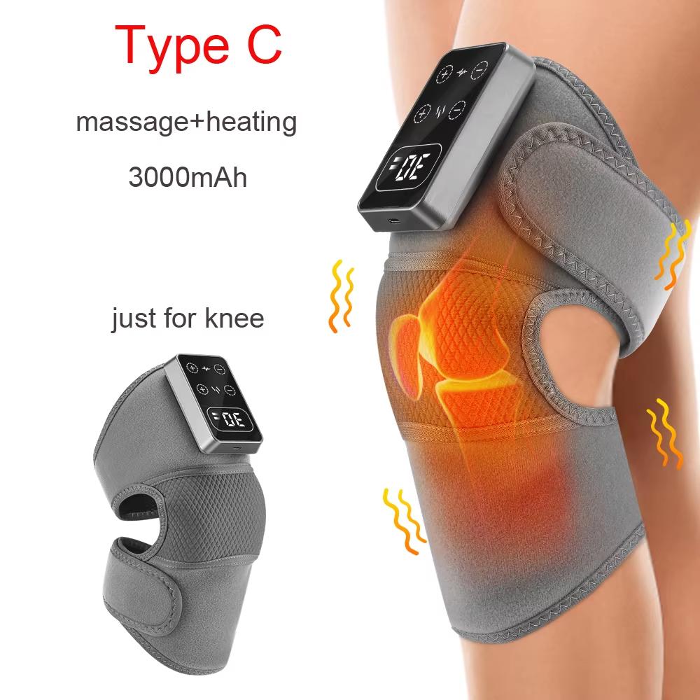 Multifunction Heat Knee Massage Brace Rechargeable Knee Joint Massager  Improve Bood Circulation