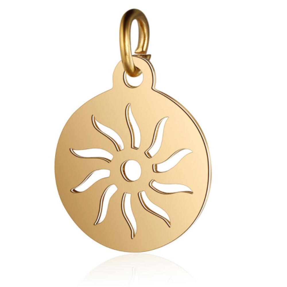 10Pcs/Lot Stainless Steel Sun Charm Wholesale DIY Jewelry Making Charm Jewellery Making Charms Tarnished Steel Pendant