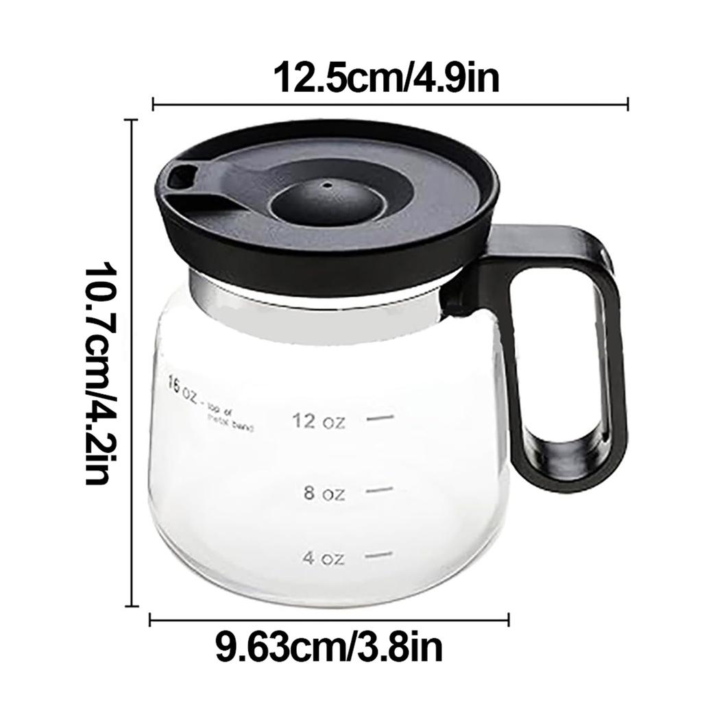 16 Oz Coffee Pot Mug with A Straw-Type Travel Lid Clear Glass Coffee Mugs Travel Coffee Cup for Restaurant Office Cafe Hotel