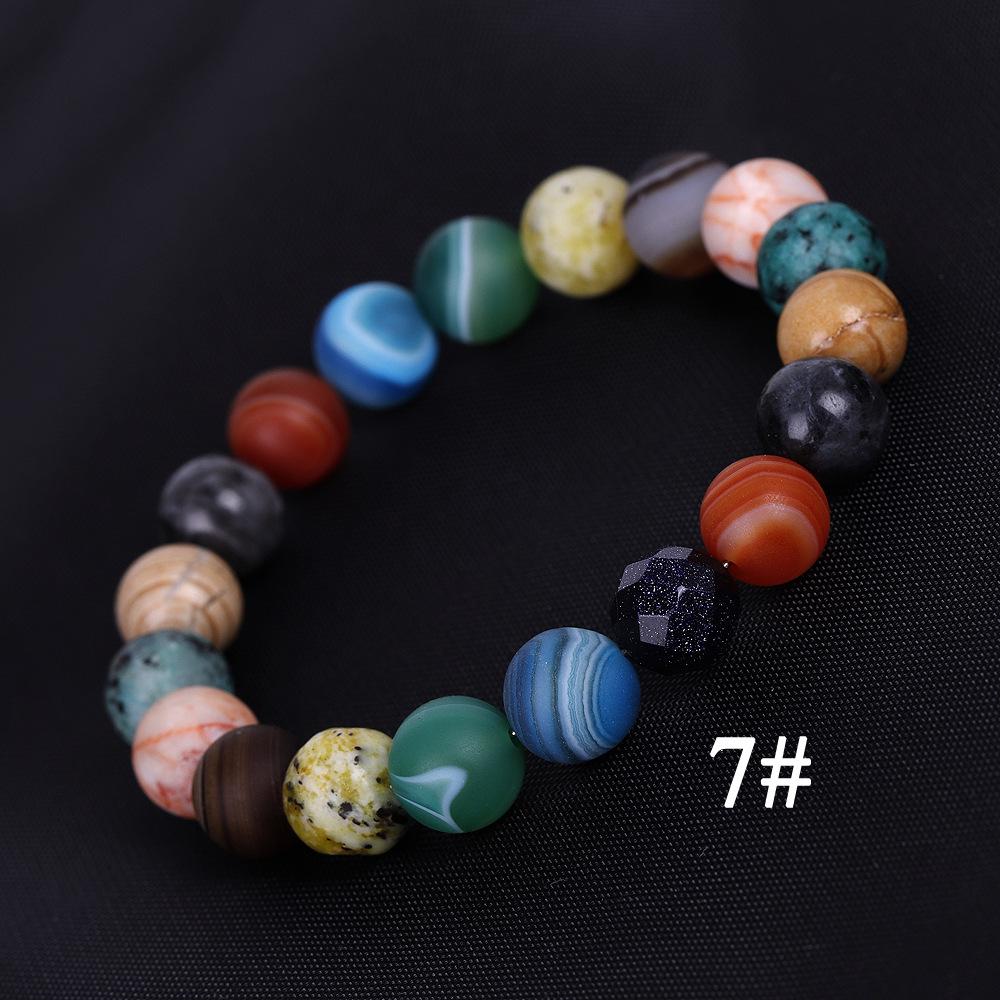 

DIEZI 7 Style Yoga Eight Planets Natural Stone Mala Beads Strand Bracelet For Men Women Handmade Universe Solar Chakra Bracelet