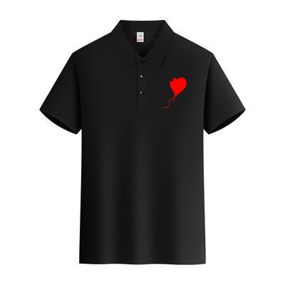 Red Heart Balloon Logo Men Polo Tshirt High Quality Comfortable Fashion Tee Clothes Breathable Tshirt Summer Loose Tops