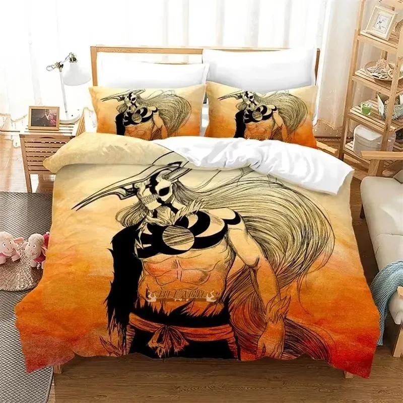 Anime Bleach Kurosaki Ichigo Bedding Set Boys Girls Twin Queen Size Duvet Cover Pillowcase Bed Kids Adult Home Textileextile