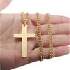 Gift Men Gold Color Black Minimalism Metal Cross Necklaces Cross Pendant Clavicle Chains Necklaces