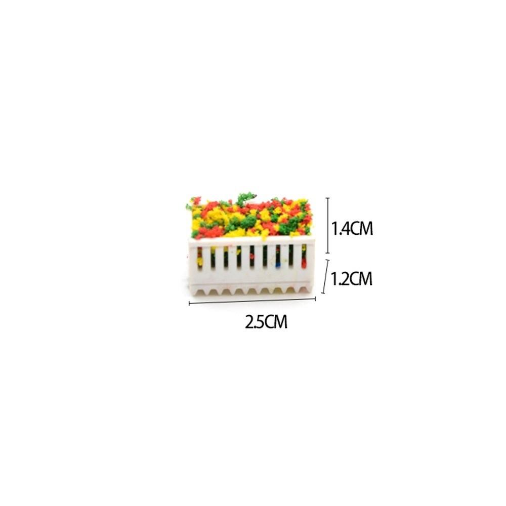 10pcs Plastic Simulation Flower Bed Multistyles Rectangle Flowerbed Park Minihouse Accessories