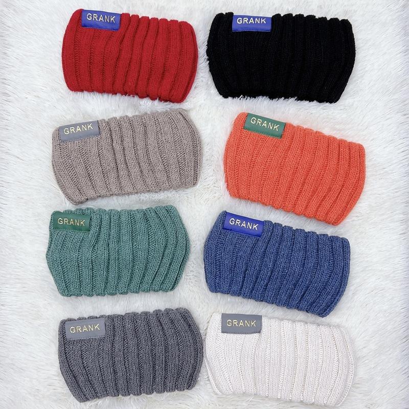 Women Winter Wide Headband Solid Color Knitted Warm Headwrap Girls Punk Elastic Headwear Sports Hair Bands Accessories