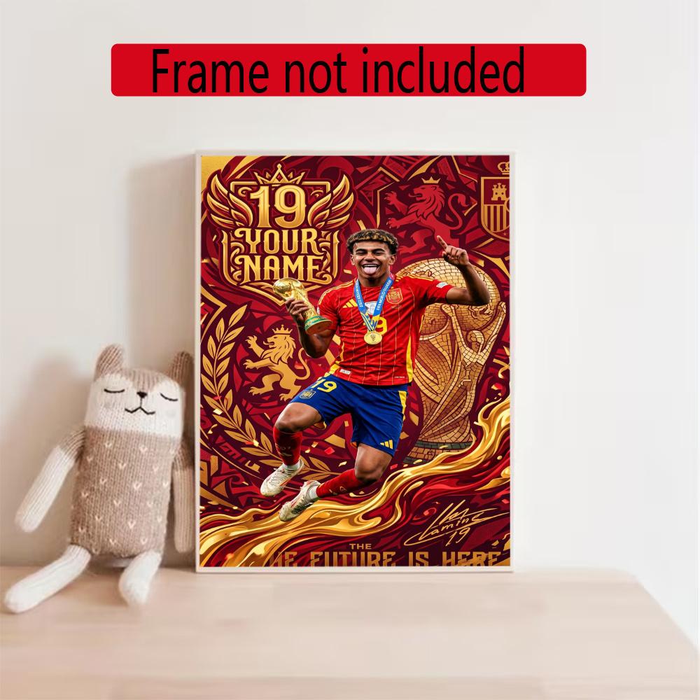 Lamin Yamal Customize Text Diamond Painting Round Diamond Mosaic Suitable For Beginners Diamond Painting Rhinestones Gift Frameless