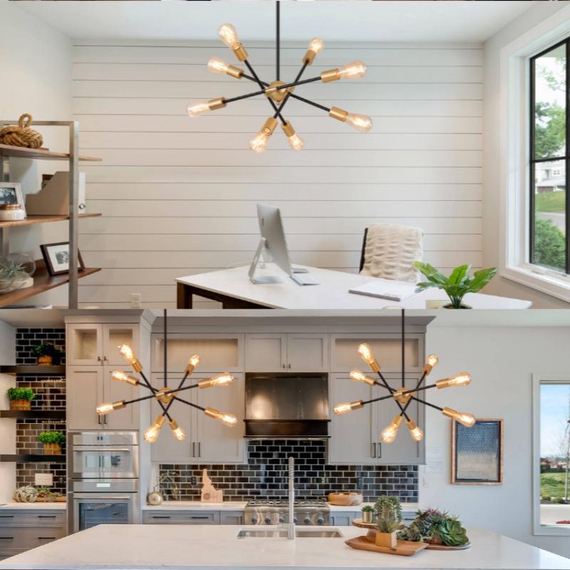 Simple Living Room Bedroom Dining Room Study Retro Industrial Wind Iron Chandelier