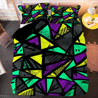 Irreguläre Geometrie King Queen Bettbezug Bohemian Style Bettwäscheset Für Kind Teenager Erwachsene Moderne Kunst 2/3tlg. Polyester Steppdeckenbezug