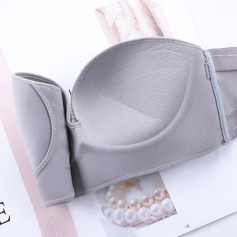 Strapless Front Buckle Bra Invisible Non-slip Girls Small Chest Thick Cup Bra Push Up Adjustable Underwear Bra