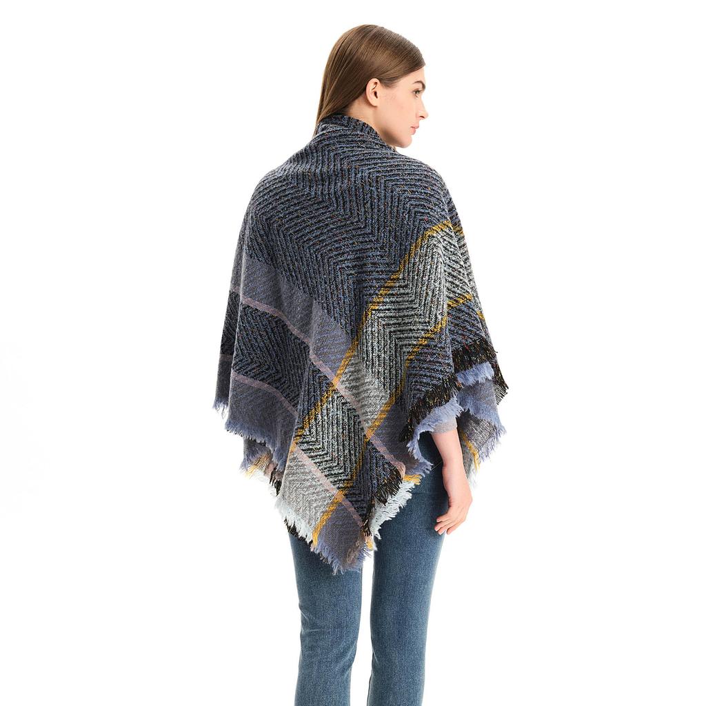 Herbst und Winter Schal neue Loop Garn Spike Wolle verdickt karierten quadratischen Schal Schal Mode Damen Schal