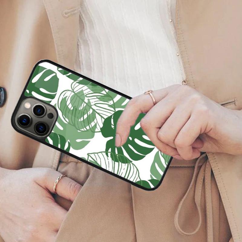 Green Monstera Leaf Magnetic Phone Case For APPLE iPhone 17 Air 16 14 13 12 Pro Max 15 Plus Wireless Charge With MagSafe Cover