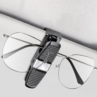 Car Sun Visor Glasses Set of 2 Sunglasses Holders with Ticket Card Car Accessories Holder, Clips, Silver,