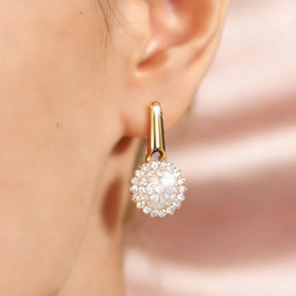 

SIMJOO Micro-inlaid Zircon Pendant Earrings Fashionable Women s Earrings