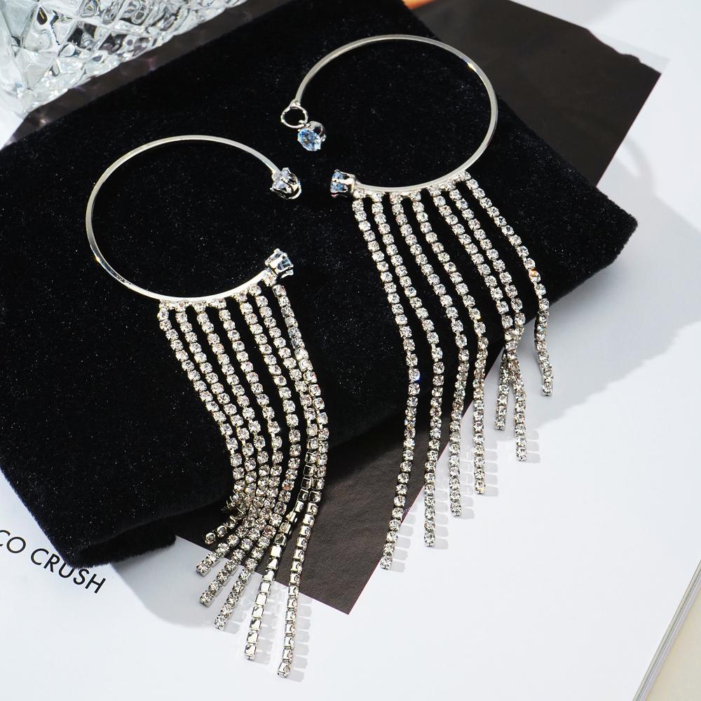 Flash Tassel Fashion Temperament Nightclub Earrings Jewelry Charm Party Elegant Earrings