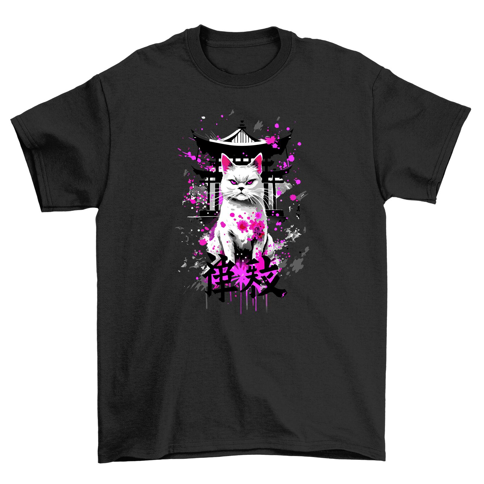 White Cat Anime   Funny T-Shirt Mens Womens Tees Top - Pawsitively Adorable! Meow-rific Design, Unise S