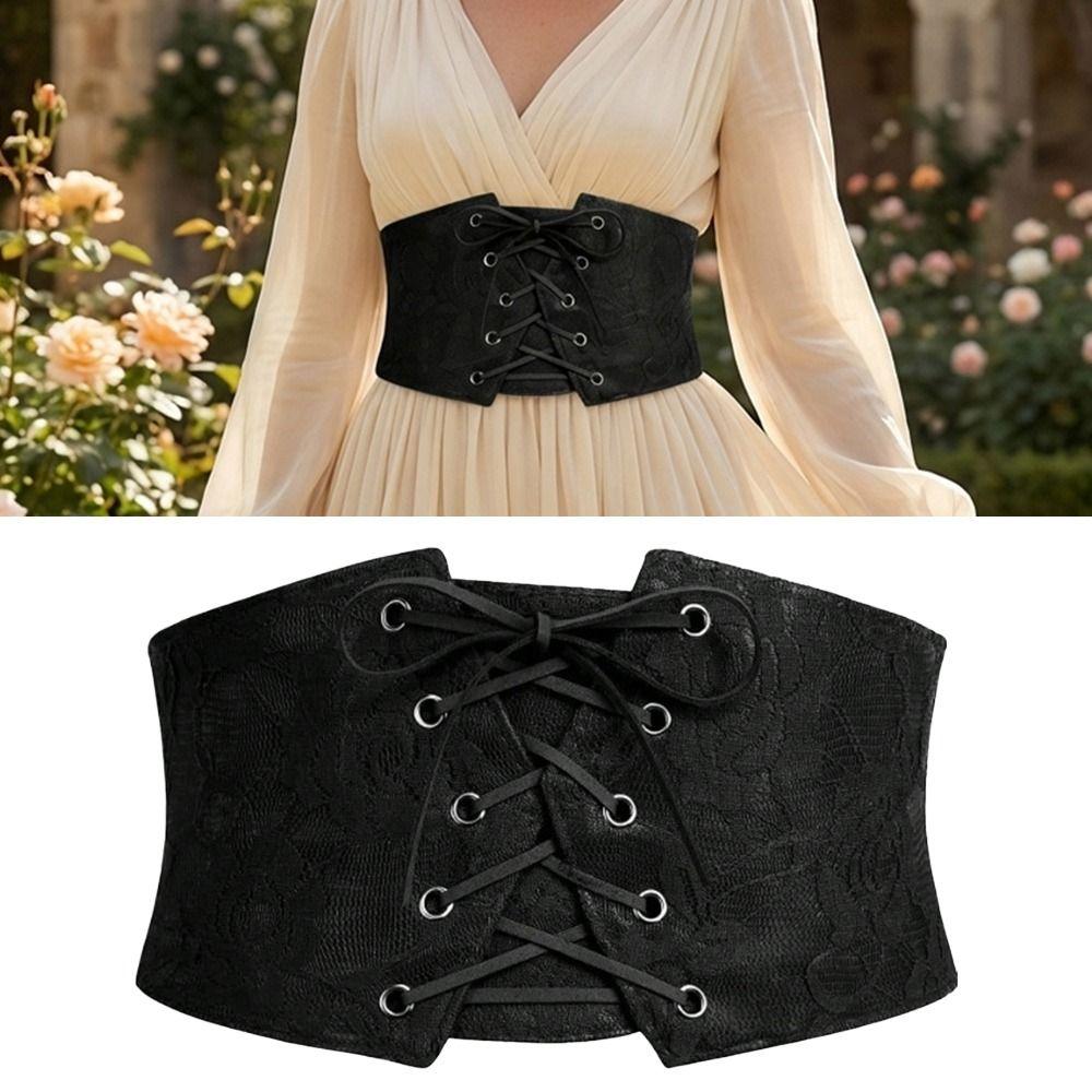 Straping Lace Corset Belts Black Waist Belts Versatile Dress Cummerbunds Female
