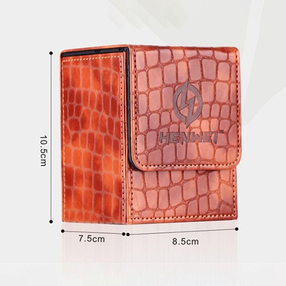Fashion PU Leather Card Deck Box Holds 80 Cards Collection Window Collection Box Flannel Game Card Organizer Children