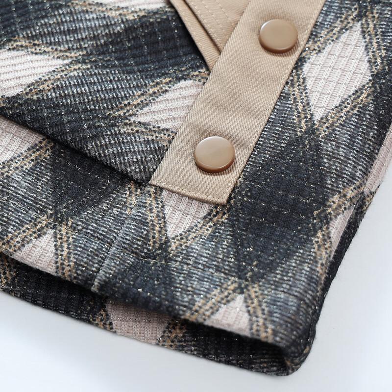 Pa Si Te Women's Diamond Plaid Casual Jacket