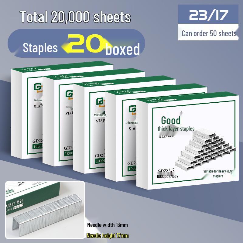 Heavy Duty Stapler Staples 24/6 & 24/8, Large No. 12 for Thick Layers
