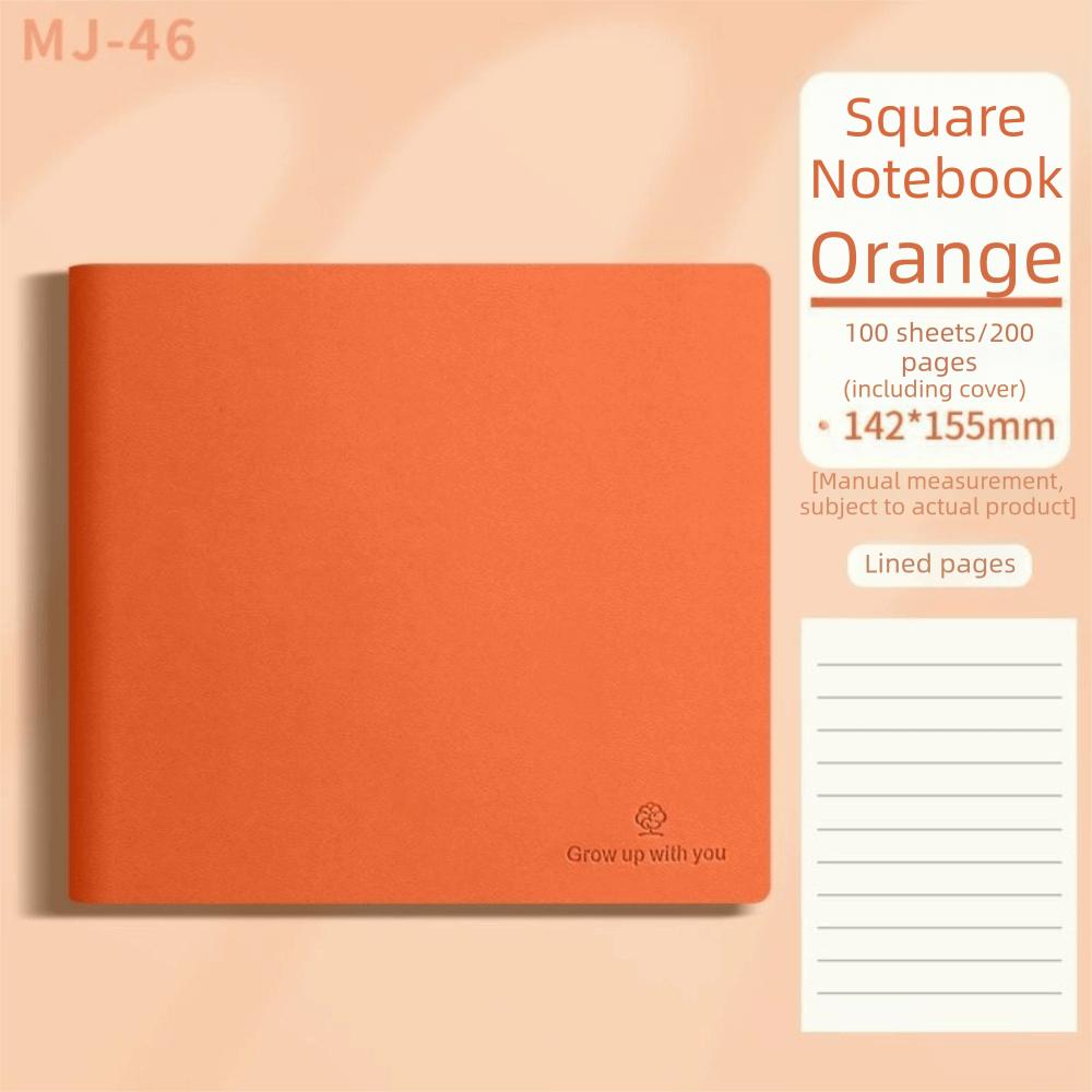 PU Soft Cover Square Notebook Candy Colors Notepad Book Thick Notebook Office Students Supplies