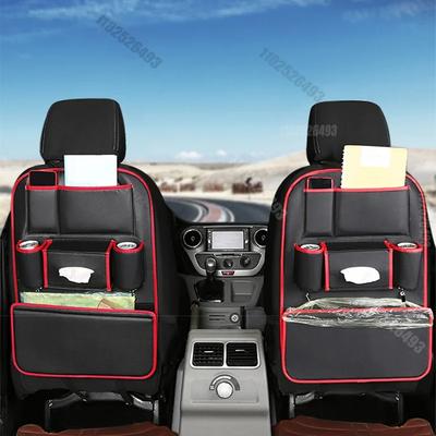 1/2 Stück Multifunktionale Aufbewahrungsbox für die Rückseite des Autositzes PU-Leder Autoaufbewahrung für Reiseaufbewahrung und Organisation mit 6 Taschen