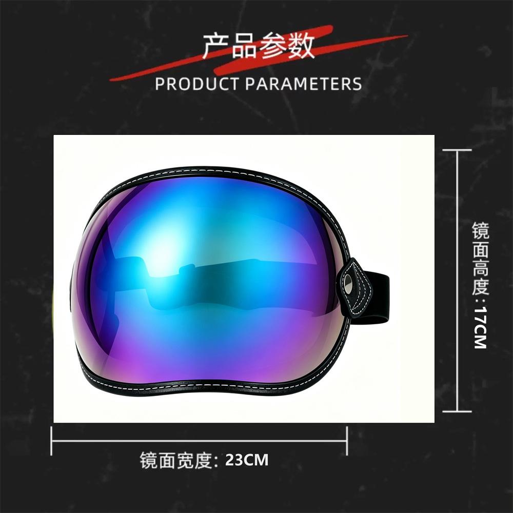 Bubble Mirror Vintage Classic Helmet Mask Motorcycle Goggles Cruise Car 3/4 Helmet Riding Goggles
