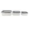 3PCS Food Storage Container Set 304 Stainless Steel Food Prep Container Lunch Box with Airtight Glas