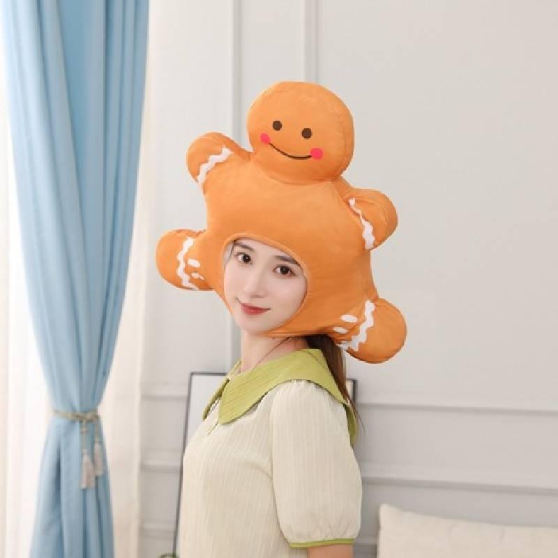 Großhandel Lebkuchenmann Plüsch Kopfbedeckung Hut Für Lustige Foto Requisiten Und Performance Kostüme