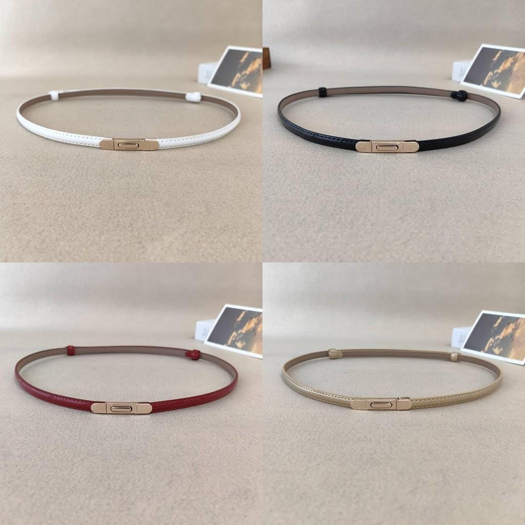 Summer Genuine Leather Girl Slim Waist Belt Metal Buckle Dresses Decoration