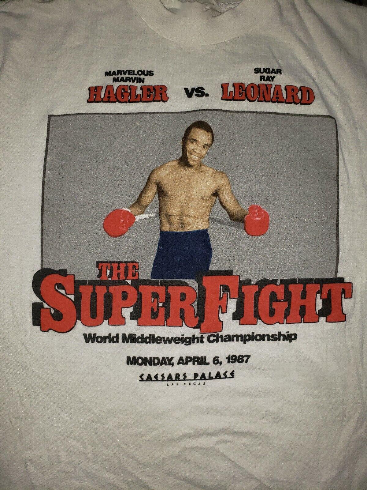 Sugar Ray Leonard Marvelous Marvin Hagler Fight T-Shirt All Size 8D407 XL