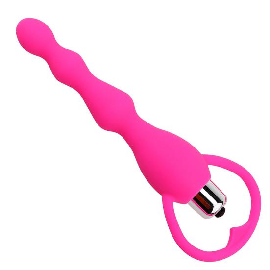 Silicone Long Pull Beads Vibrator Anal Plug Massage Women Masturbation Product