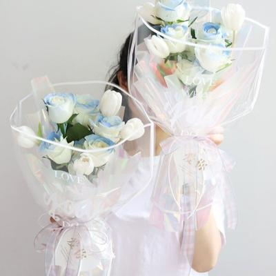 30 Pieces Transparent Flower Wrapping Bags Colorful Waterproof Flower Arrangement Bags OPP Bag Rose Sleeves Valentine's Day