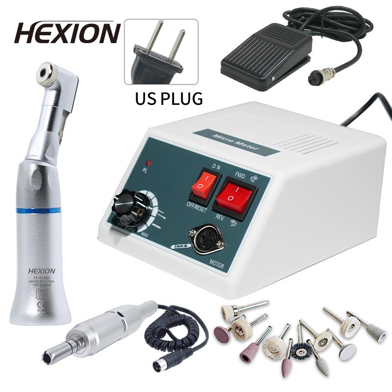 HEXION 35000 tr/min Ensemble de micromoteur de laboratoire dentaire - TYPE E, 18Poignées & 1:1 pièce à main et tête de polissage - Meulage, Polissage & Manucure