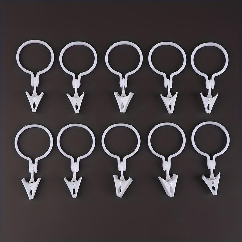 10/15pcs Elegant White Plastic Curtain Clips - Durable, Easy-to-Use for Towels, Socks, and Hangers -Home Decor, Curtain Clips