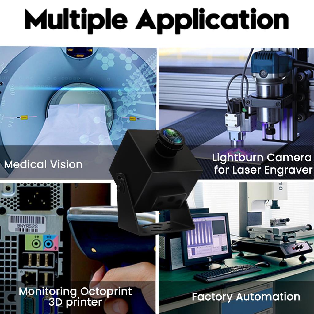 ELP 48MP USB Camera 8K Webcam 6000P Ultra HD USB Camera with 200 Degree Wide Angle Fisheye Lens for PC Computer Light Burn Laser Engraving Machine