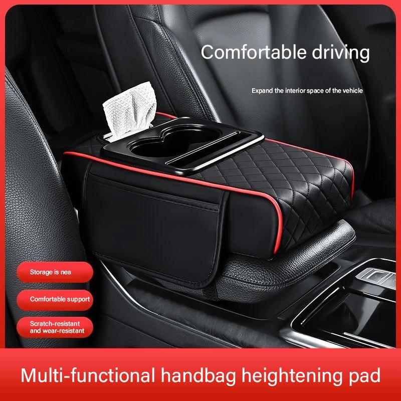 Auto Center Console Armrest Cushion With 2 Cup Holder Armrest Heightening Pad Auto Amrest Pillow Cover Pad for All Seasons