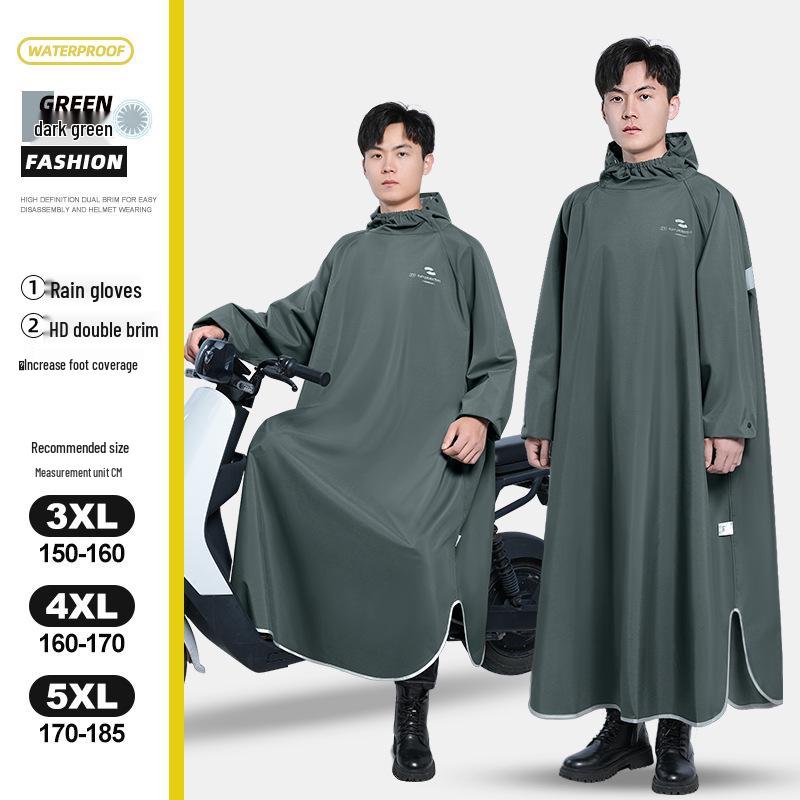 

Женское светоотражающее водонепроницаемое пончо для велоспорта с рукавами - Утепленное для одного велосипедиста или студента, Унисекс. 3XL темно-зеленого