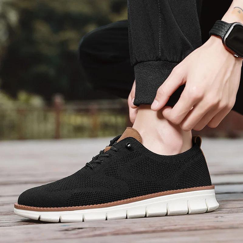 Klassische, atmungsaktive Herren-Freizeitschuhe mit Dämpfung, farblich abgesetztem Design, vielseitige Sneaker, leichte Schuhe