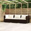 VidaXL 3-seater Sofa with Cushions Brown Wicker 317500