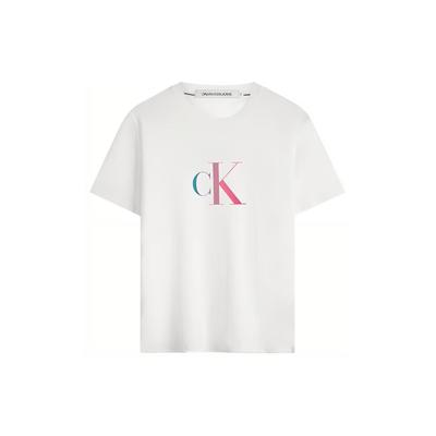 Letter Print Crew Neck Pullover Short Sleeve Regular T-Shirt Women Tops Moonlight-White J222493-YAF