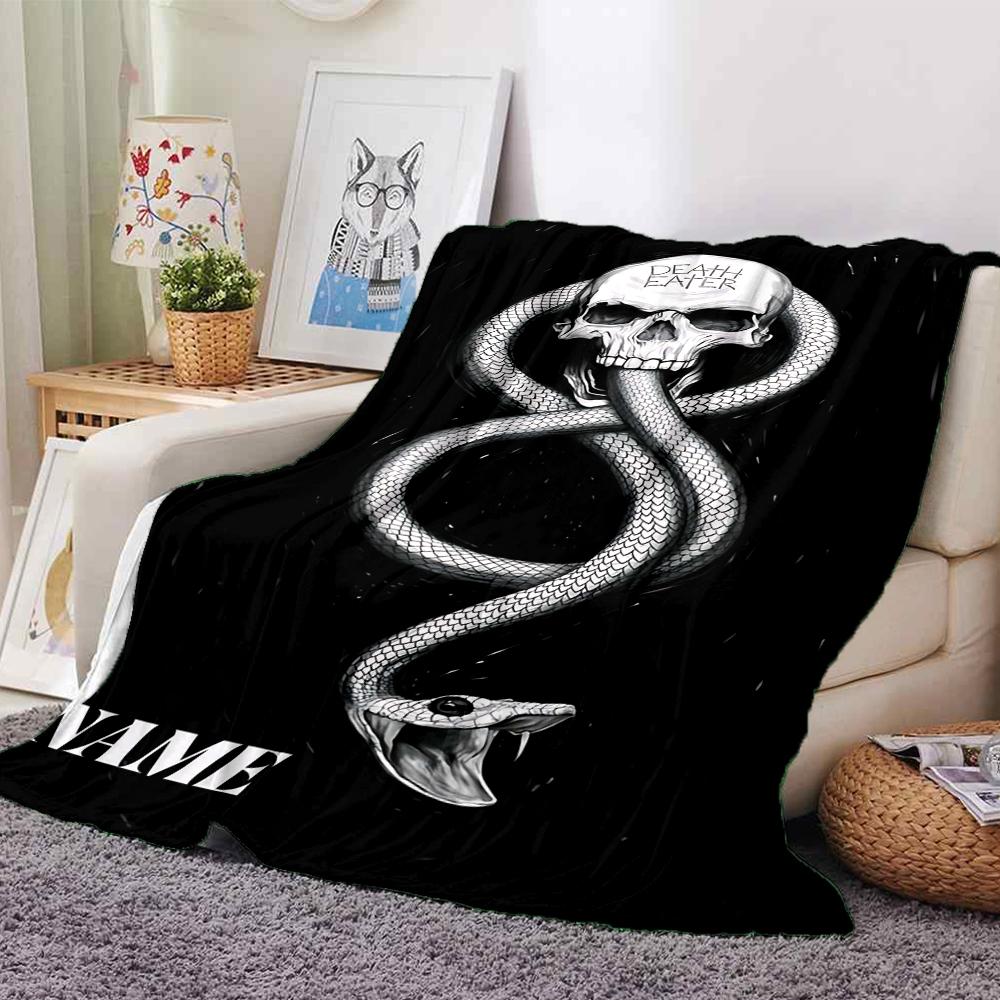 Custom Name Hogwarts Crest blanket for Couch & Bed, Plush Cozy Fuzzy Blanket Super Soft & Warm Blankets for Fall and Winter. 0908112
