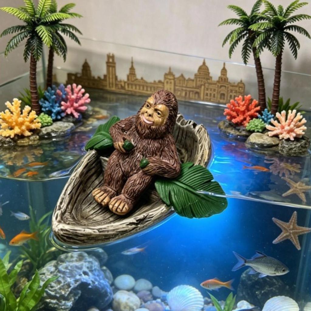 Monkey Figurine Resin Pond Ornament Decorative Aquarium Decoration for Gardeners, fishes Tank,