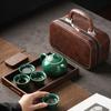 Travel Chinese Tea Set 1 Teapot 4 Cups Outdoor Portable Bag Kung Fu Green Tea Set Household Tea Making Handheld Gift 2025 New