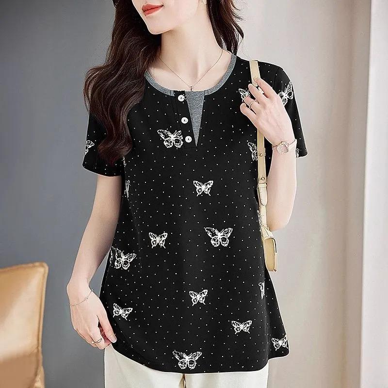 Short-sleeved T-shirt for Women Summer New Style Fashionable Loose Top