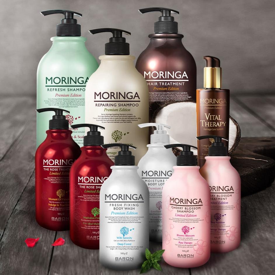 [Baron] Moringa Reparierendes / Erfrischendes Shampoo, Die Rose / Kirschblüte Limitierte Edition (1.000g) 1L