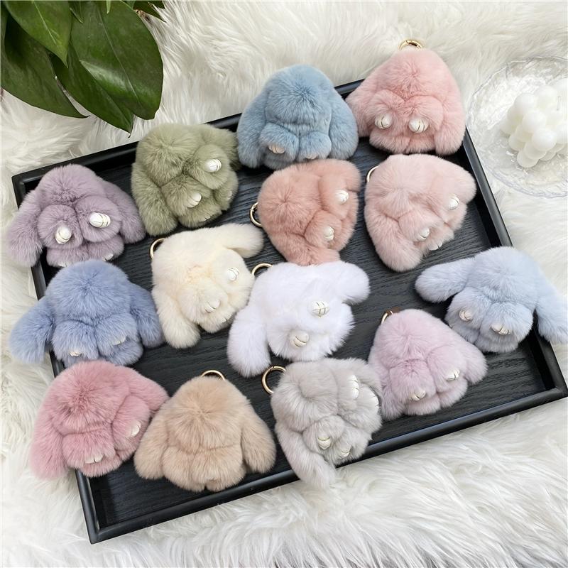 Kaninchen Auto Schlüsselanhänger Weibliches Kaninchenhaar Mini Kaninchen Taschenanhänger Ins Handy Anhänger