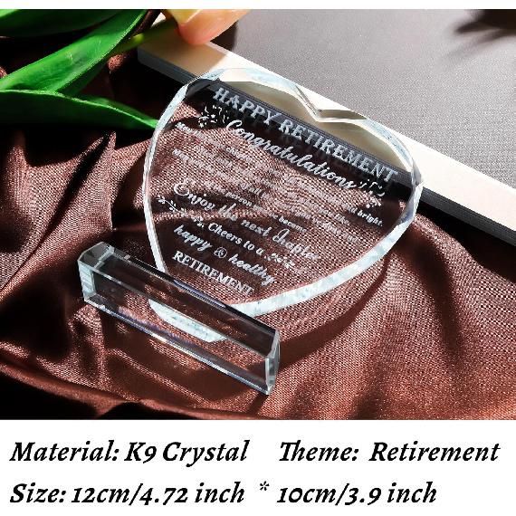 Retirement Gift for Women Men Crystal Best Retirement Gifts Keepsake Meaningful Farewell Gifts for Friends Leaving Gifts Plaque for Women Crystal